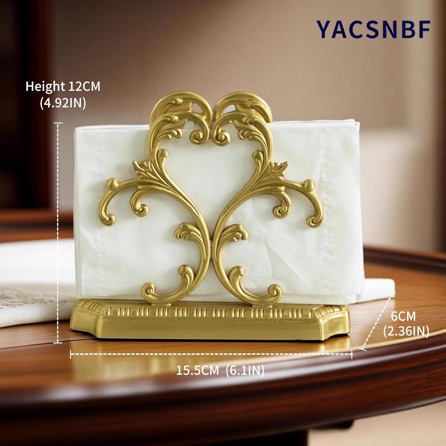 YACSNBF brass napkin dispenser for dining spaces complements brass or vintage decor