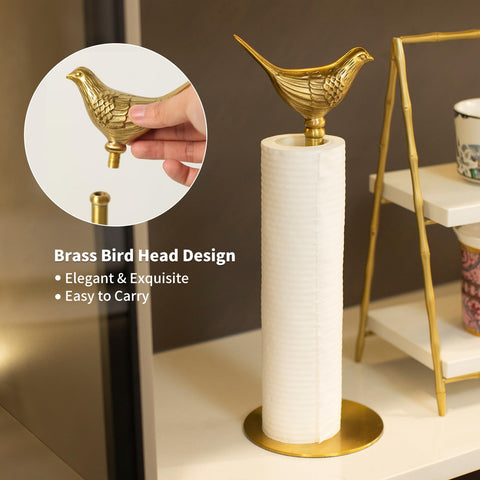 YACSNBF brass paper towel holder in a bright kitchen scene for everyday use