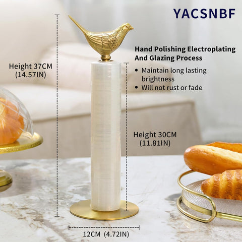 YACSNBF gold paper towel holder base detail emphasizes stability
