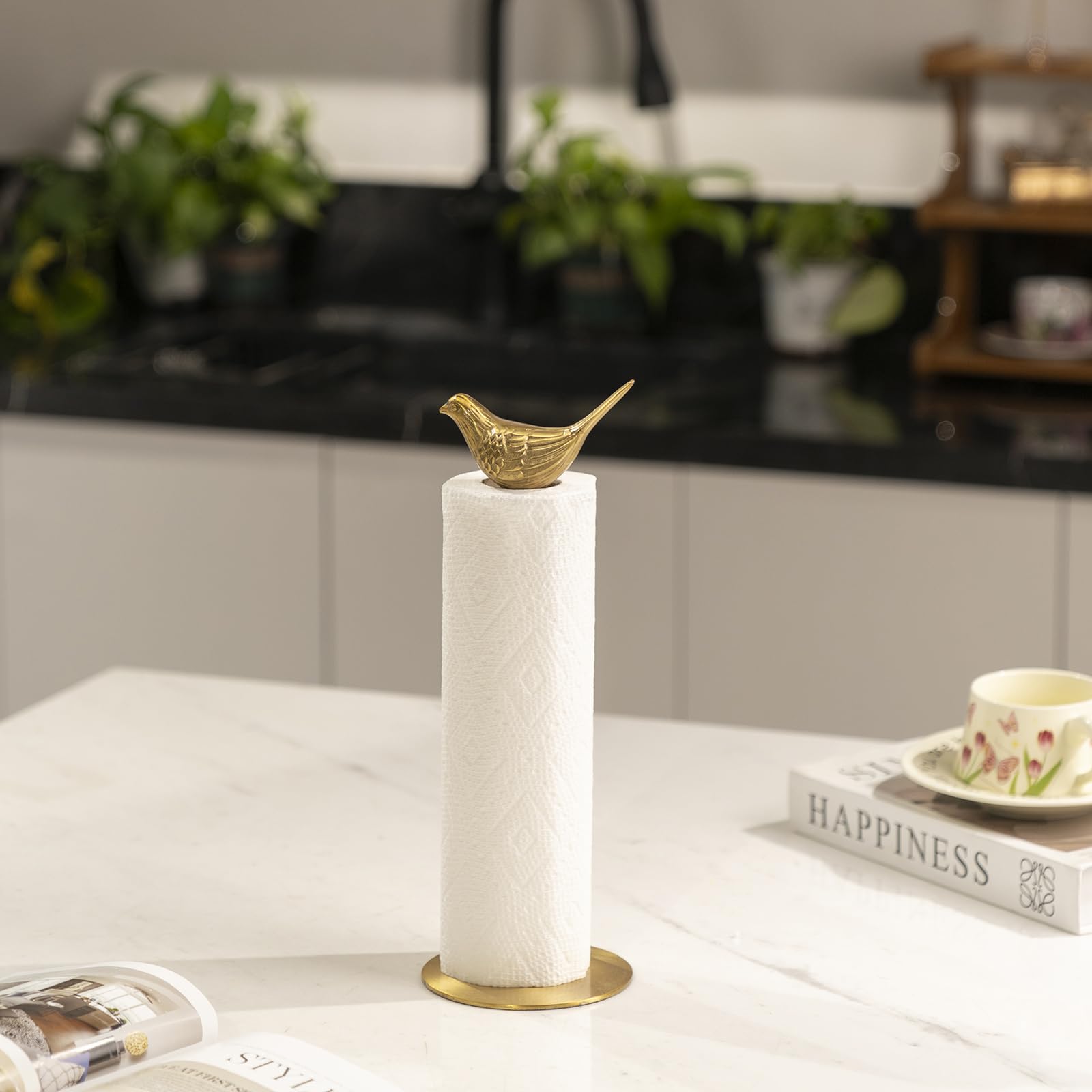 YACSNBF gold paper towel holder height 14.57 inches fits most rolls