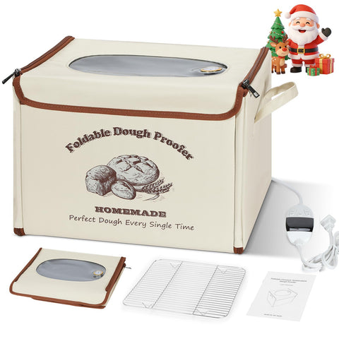 Yacumx foldable bread proofing box, closed, for compact kitchen storage.