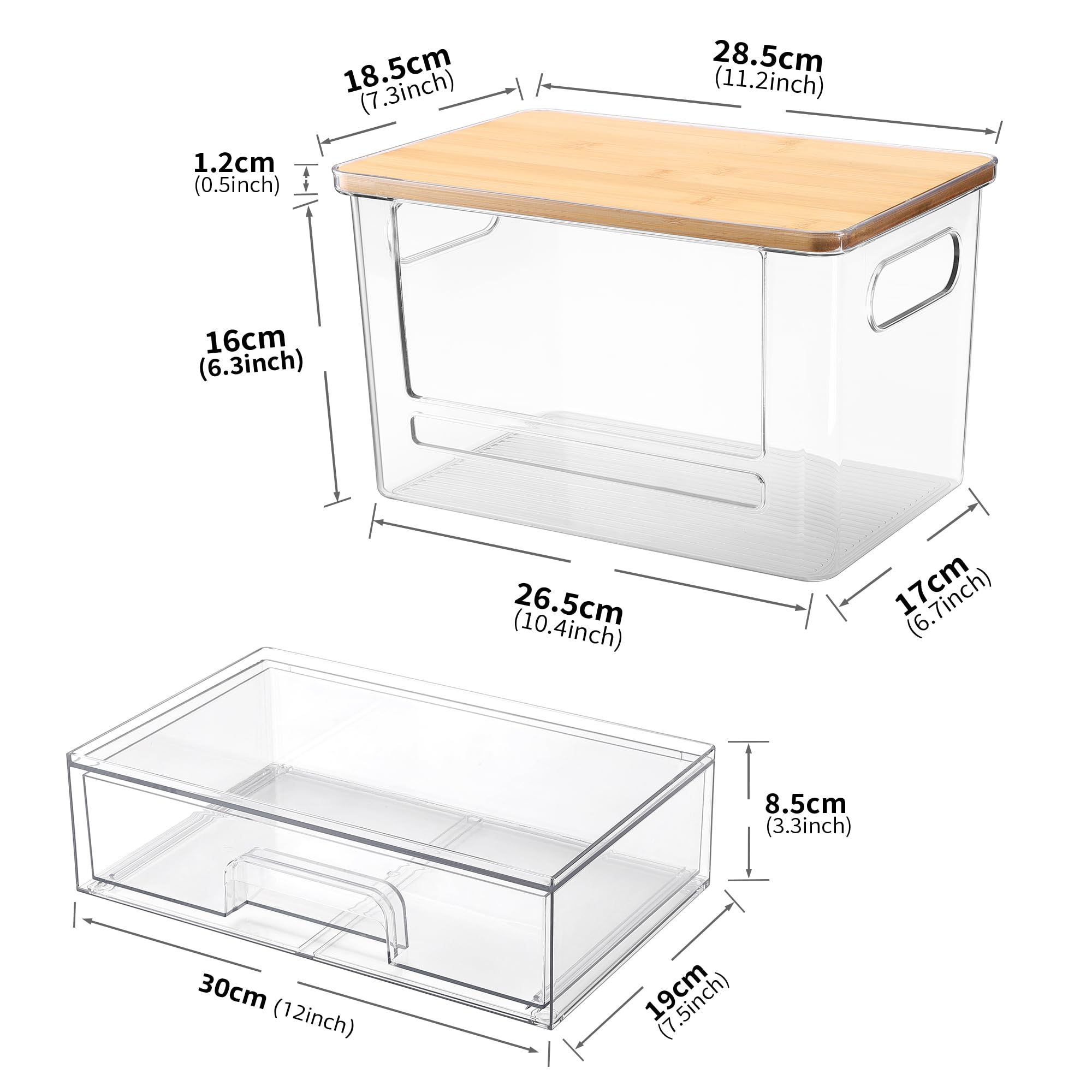YAFFWA durable acrylic with bamboo lid blends modern and natural aesthetics