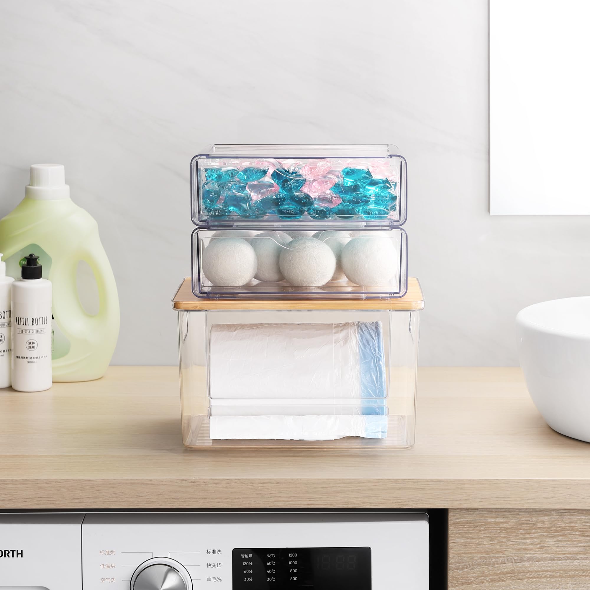 YAFFWA pull-out design for easy access to items in the laundry area.