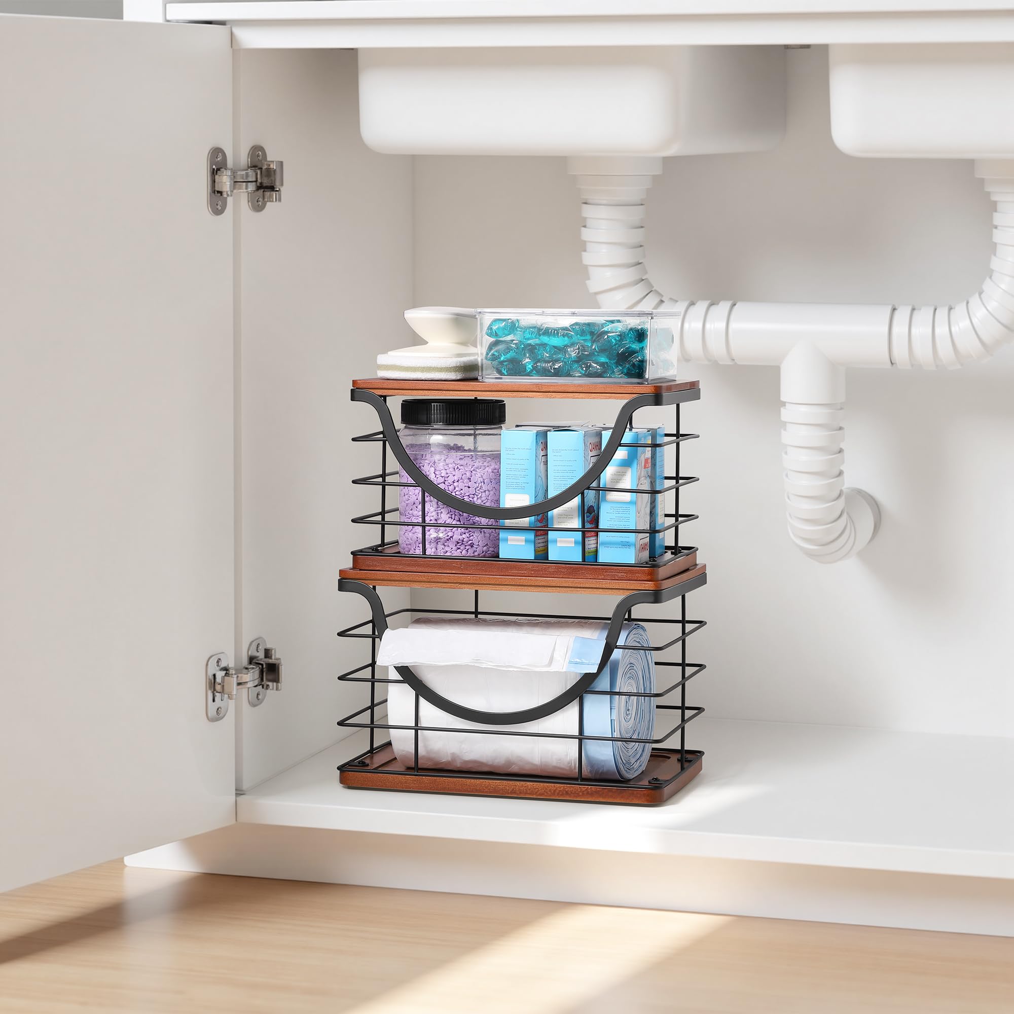 Sturdy stainless steel with walnut base resists rust and daily use.