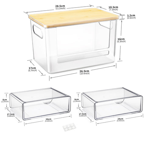 YAFFWA transparent storage rack improves stock visibility at a glance.