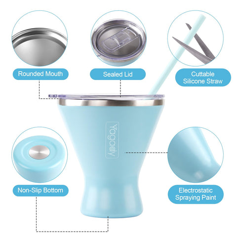Yagady splash-proof lid with sealing ring to minimize spills.