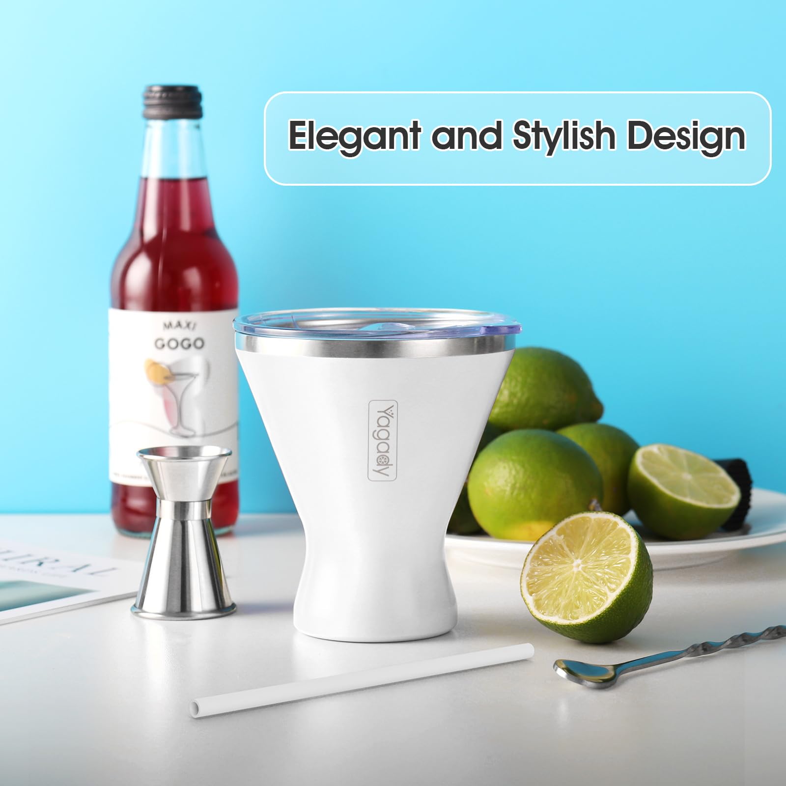 Yagady stainless steel insulated tumbler keeps cocktails cold longer