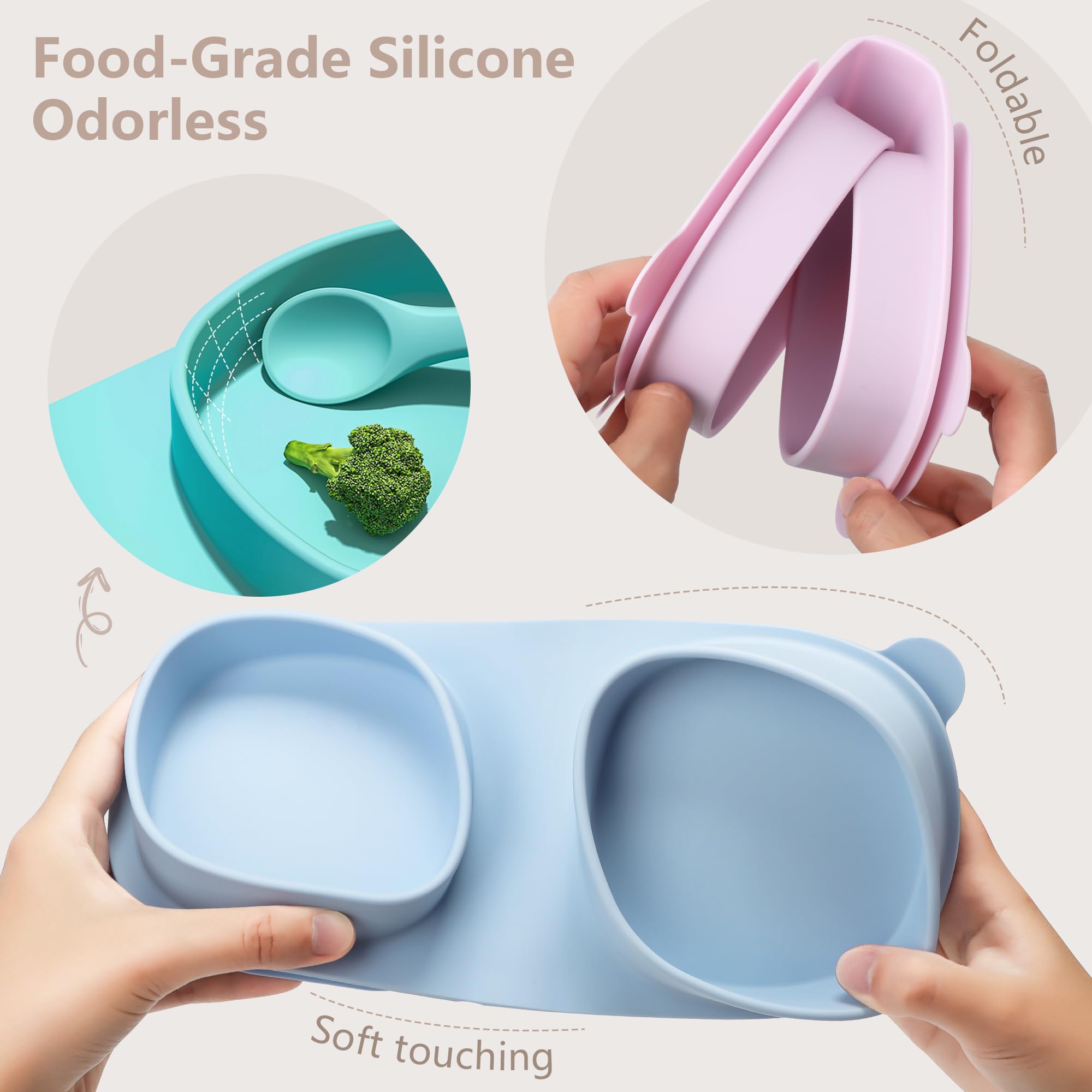 yahaa baby plates in vibrant blue for cheerful family meals