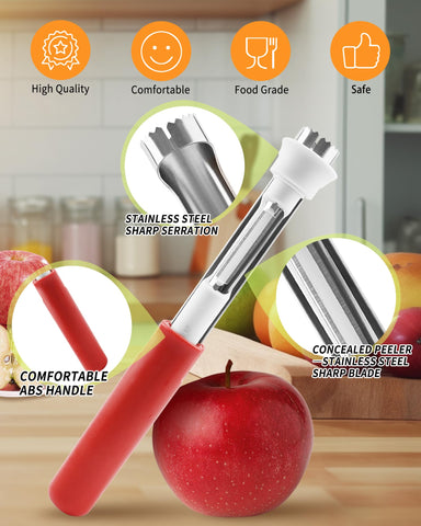 YAKAUEI retractable design close-up enables easy coring and peeling.