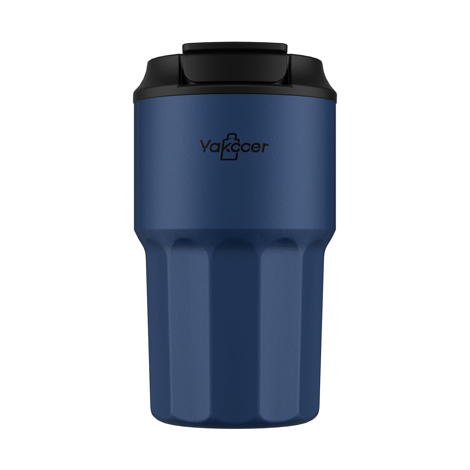 Yakooer 16 oz navy blue tumbler with lid stays secure during travel