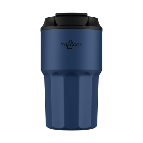 Yakooer 16 oz navy blue tumbler with lid stays secure during travel