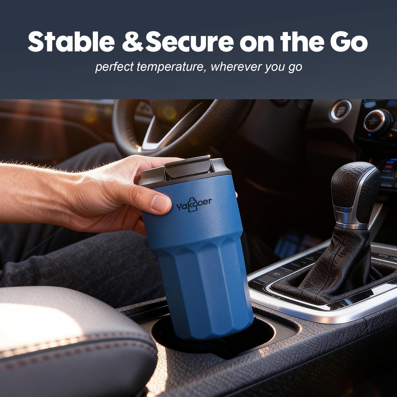 Interior stainless steel preserves flavor for hot or cold drinks