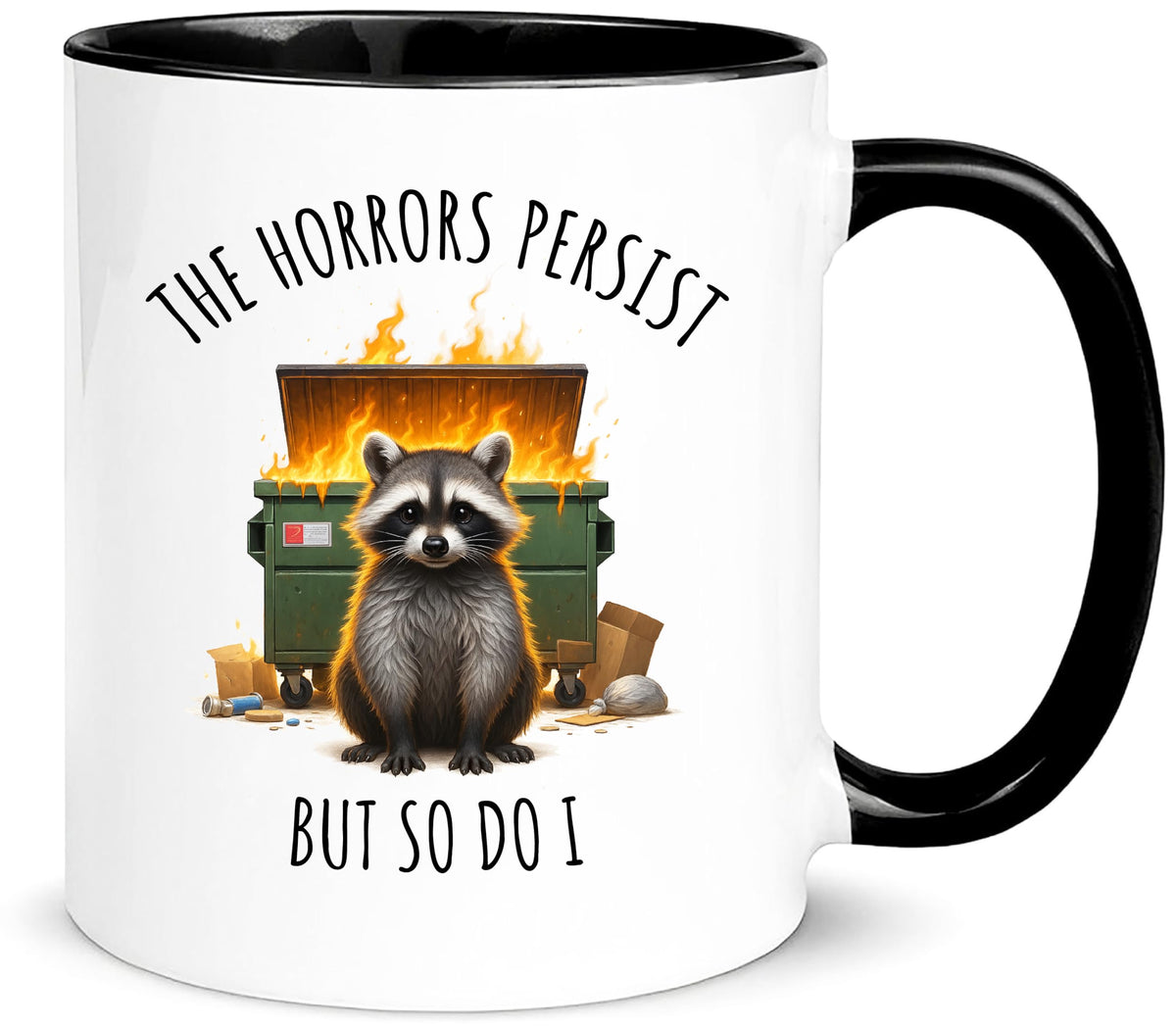 Yalocib funny raccoon trash-fire mug shows bold design for daily coffee