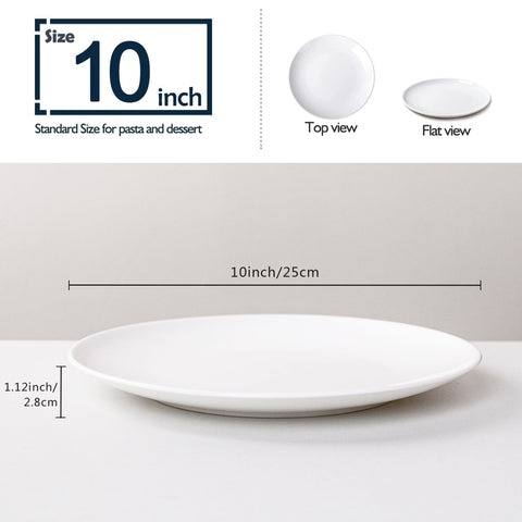 YALONG stackable ceramic plates white, space-saving storage for busy kitchens.