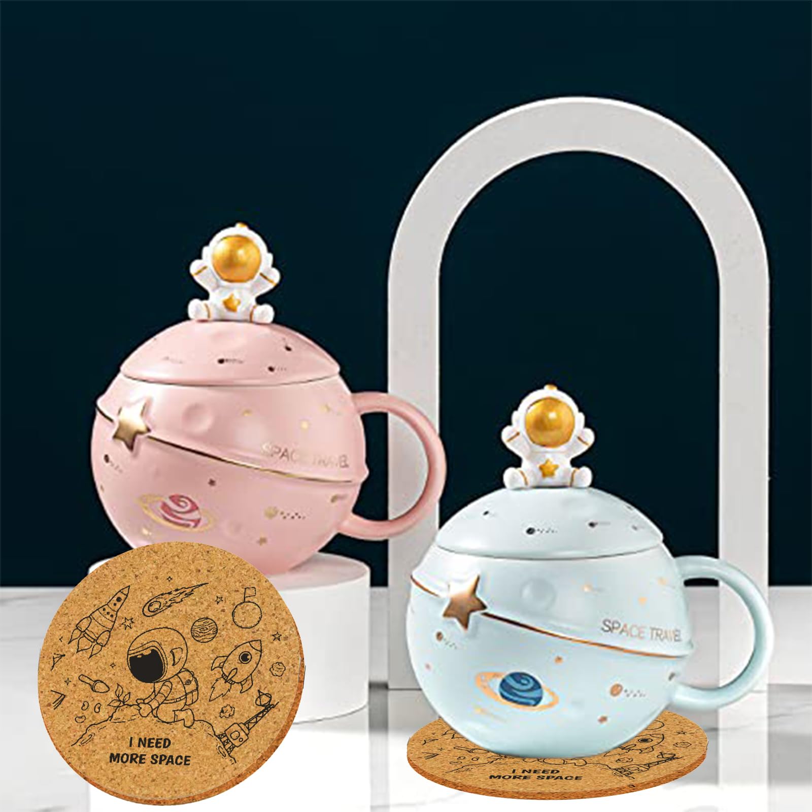 Yalucky aesthetic room decor mug in pink accents adds cute charm.