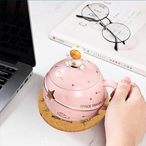 Yalucky ceramic coffee mug with dishwasher-safe coating retains print after many cycles.