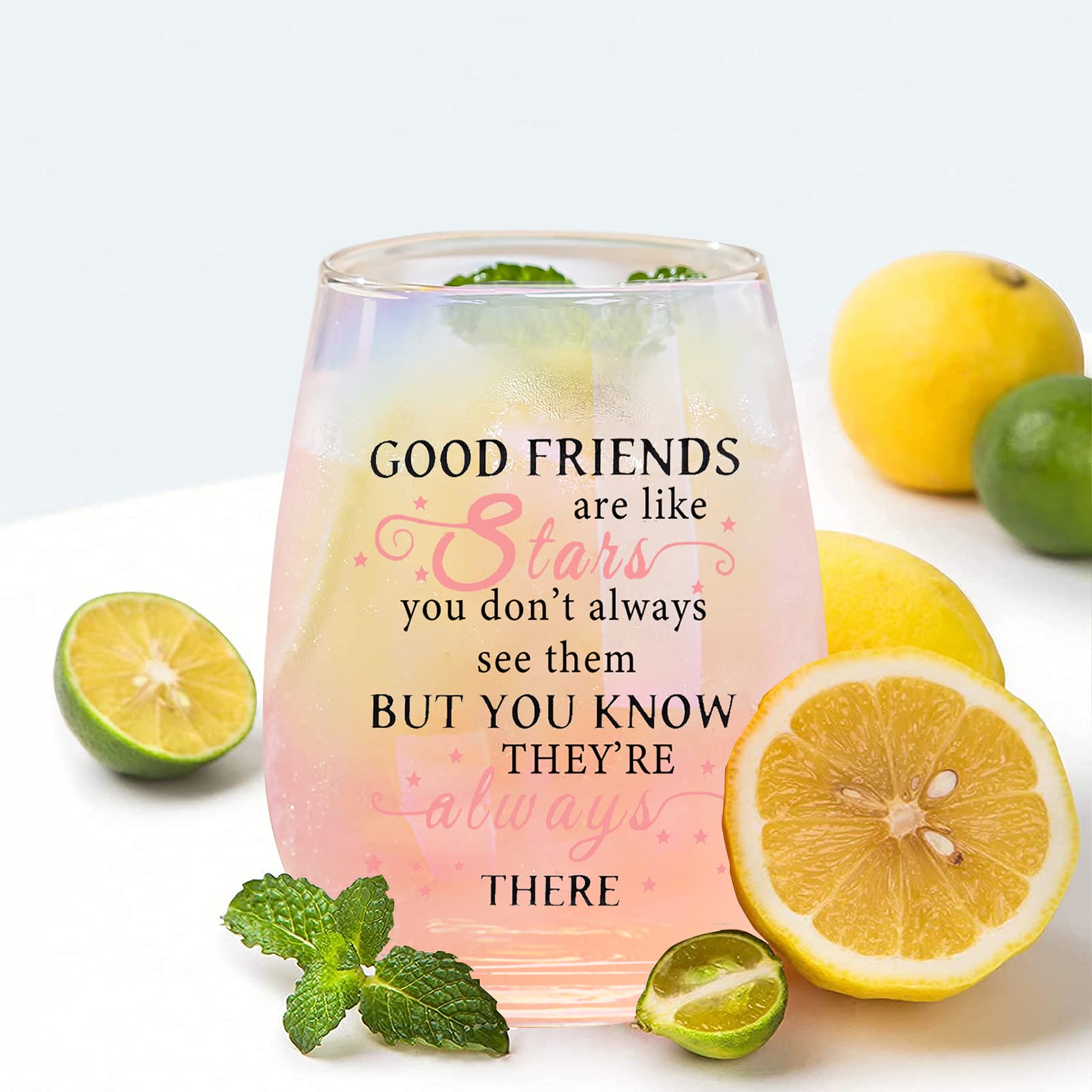 Yalucky gift-ready wine glass in stylish home decor setting.