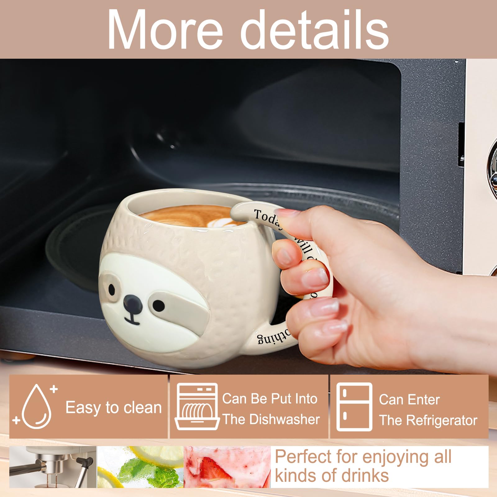 Yalucky sloth mug ideal for relaxing morning routines