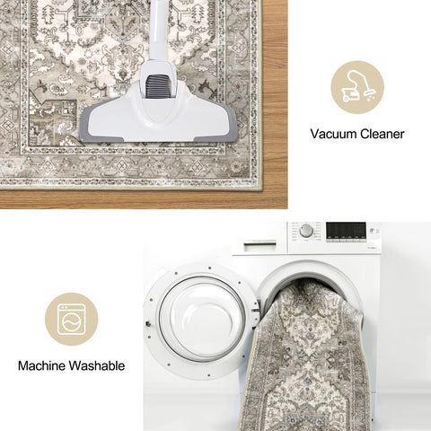 Yamaziot Boho rug resists stains and spills for busy kitchens.