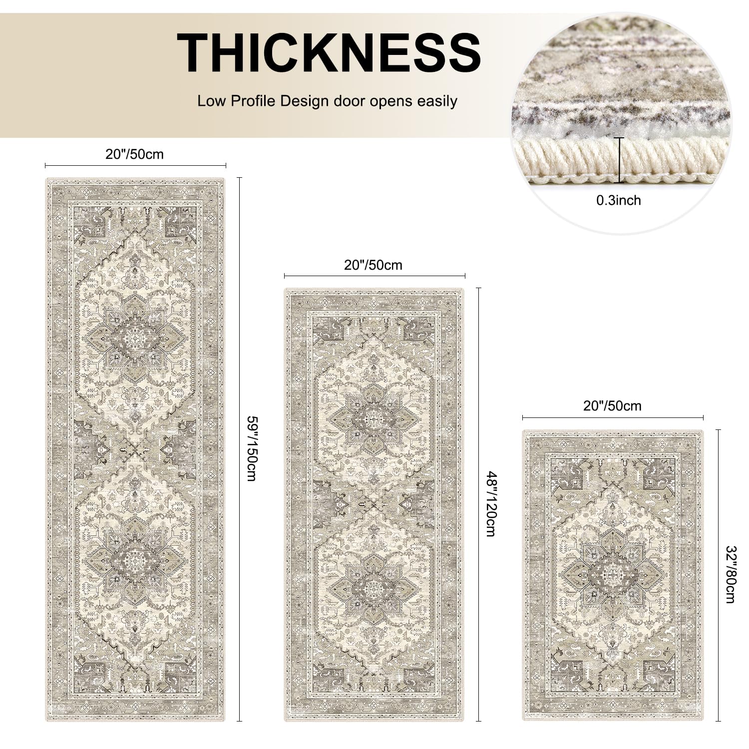 Yamaziot Boho rug texture close-up highlights plush comfort underfoot.