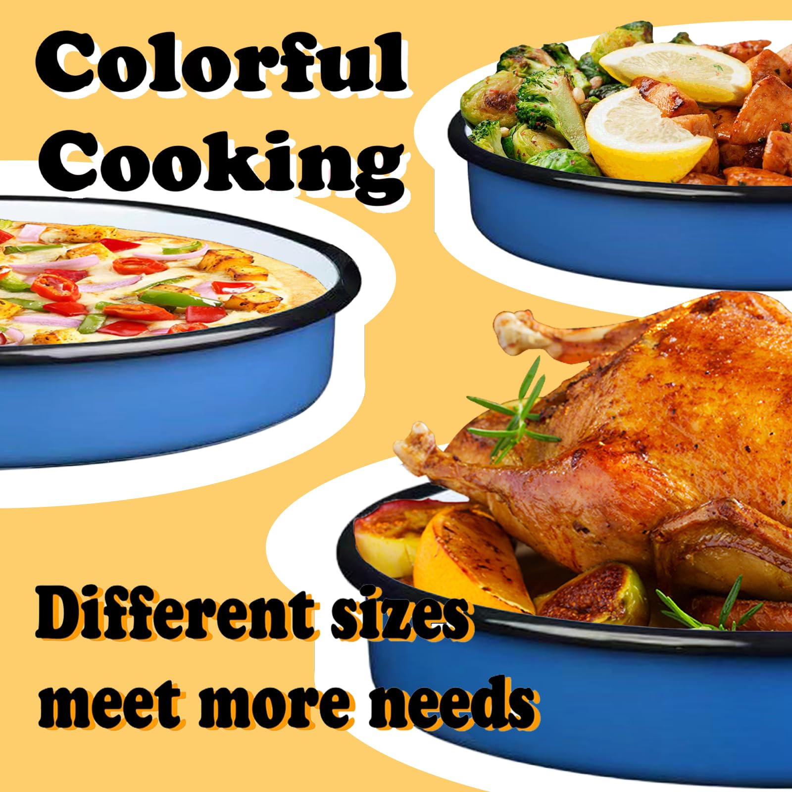 YAMMI TREE enamel roasting pan oven-safe up to high temperatures.
