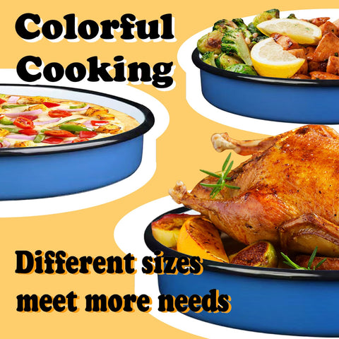 YAMMI TREE enamel roasting pan oven-safe up to high temperatures.