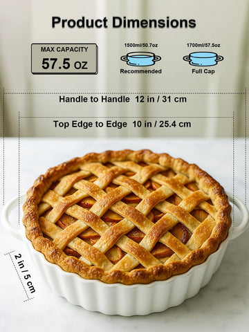 Yamteck heat-proof ergonomic handles on a pie pan during use