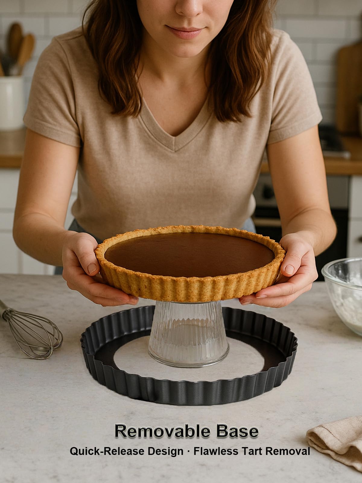 Yamteck tart pan is dishwasher-safe for quick cleanup after baking sessions.