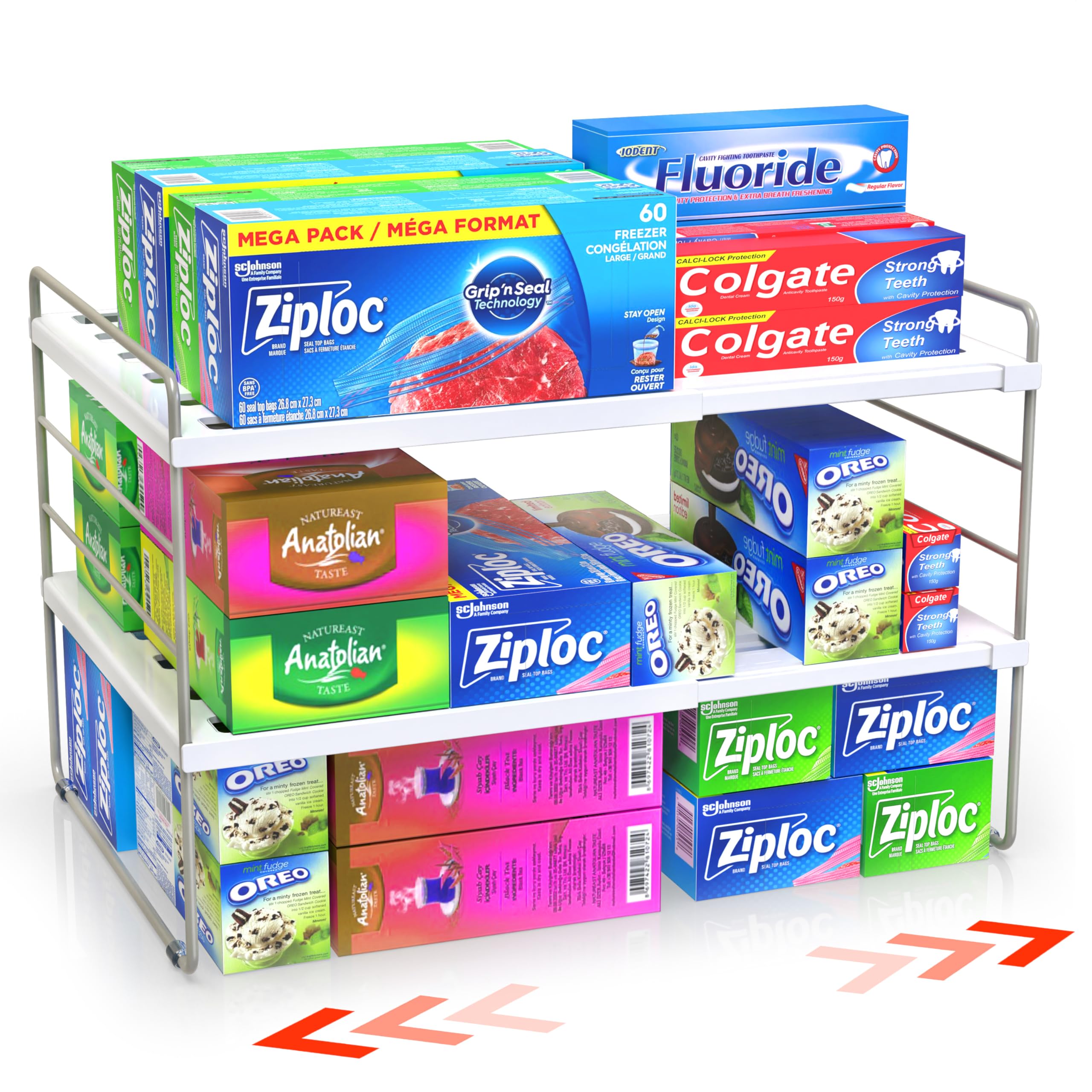 YAN & HIN expandable wrap dispenser in a cabinet organizer for quick access