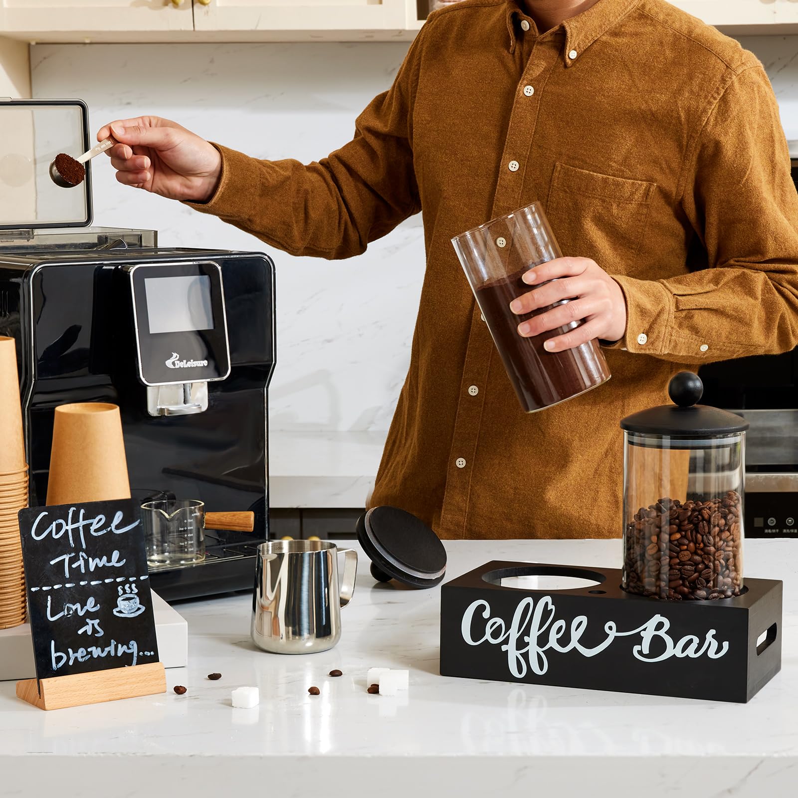 Yangbaga coffee bar shelf storage enhancing countertop organization