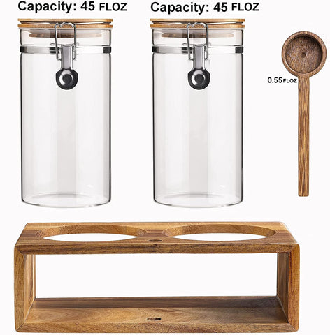 Yangbaga 45oz containers keep coffee and nuts fresh with leakproof lids.