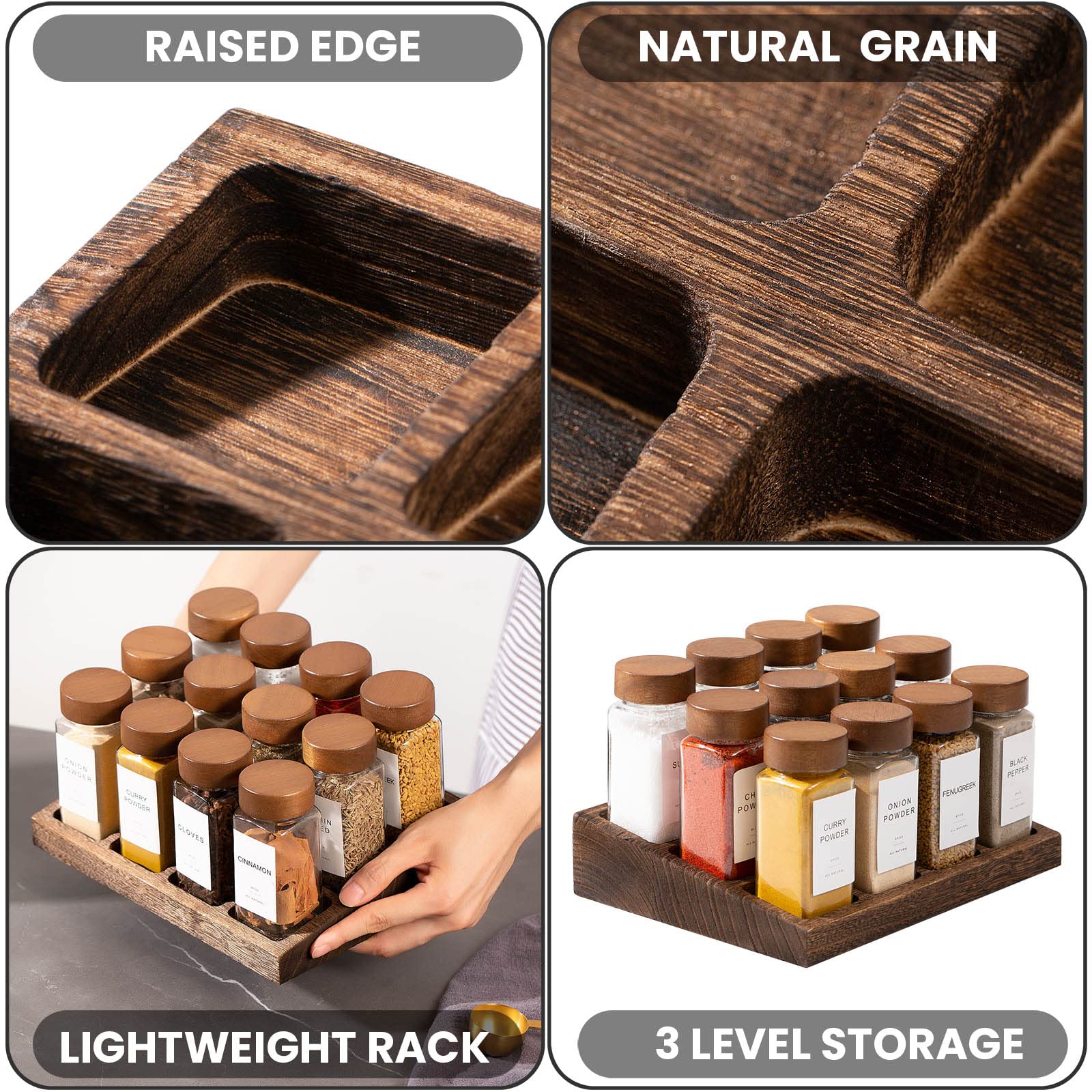 Yangbaga two spice bottle organizers for neat cabinet arrangement.