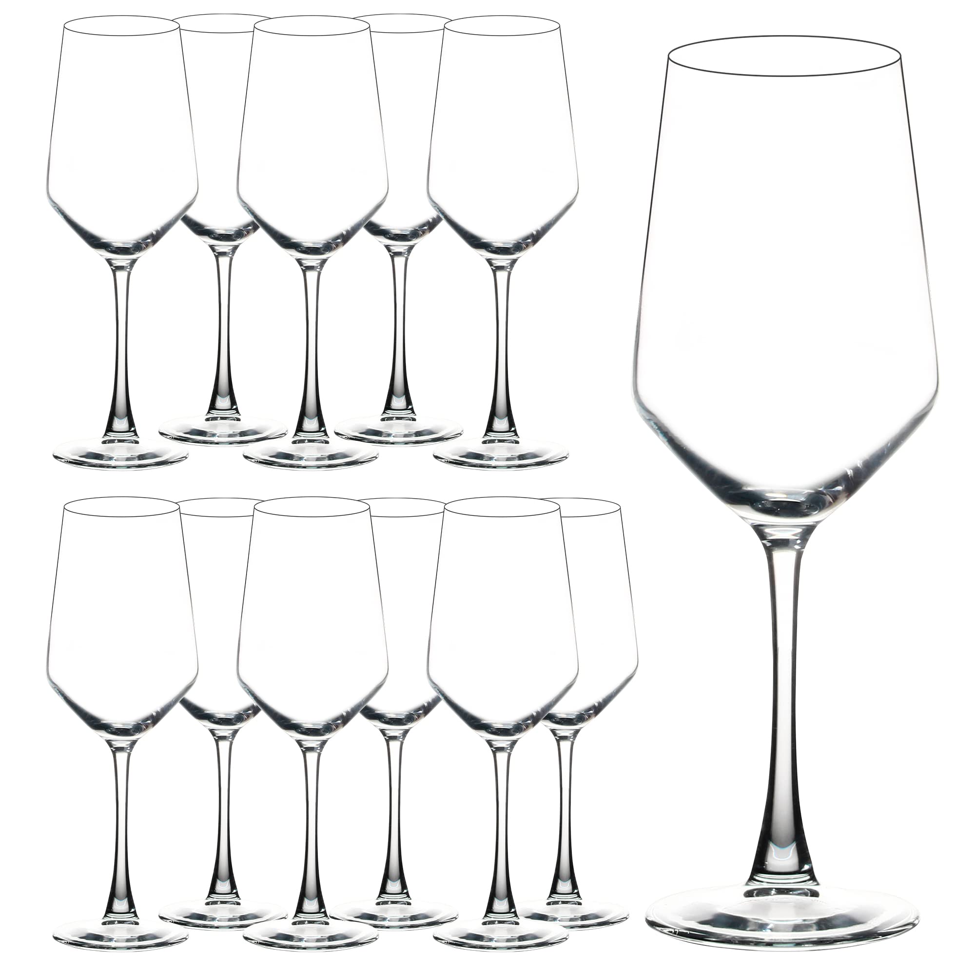YANGNAY 13 oz wine glass with high clarity enhances wine color for red or white.