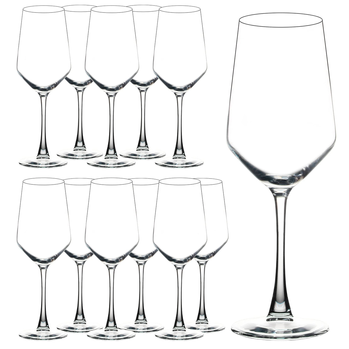 YANGNAY 13 oz wine glass with high clarity enhances wine color for red or white.