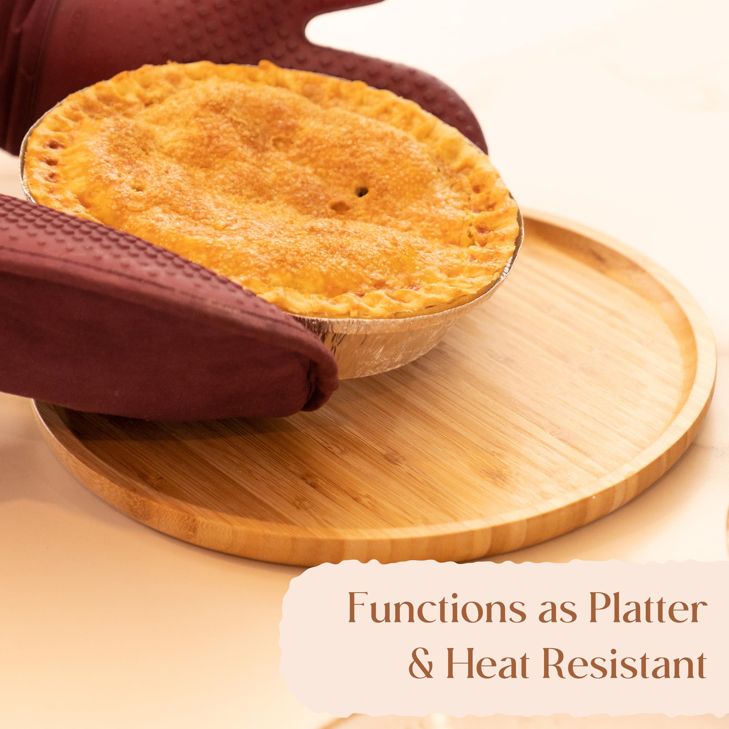 YANGQIHOME bamboo serving tray holding desserts at gatherings.