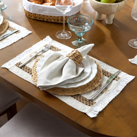 YANGQIHOME boho round placemats with round weave for table protection and easy cleanup