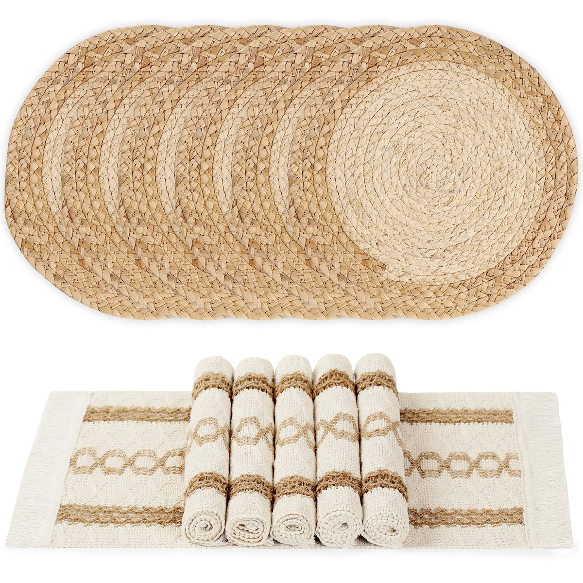 YANGQIHOME boho square placemats show woven texture for casual dining protection