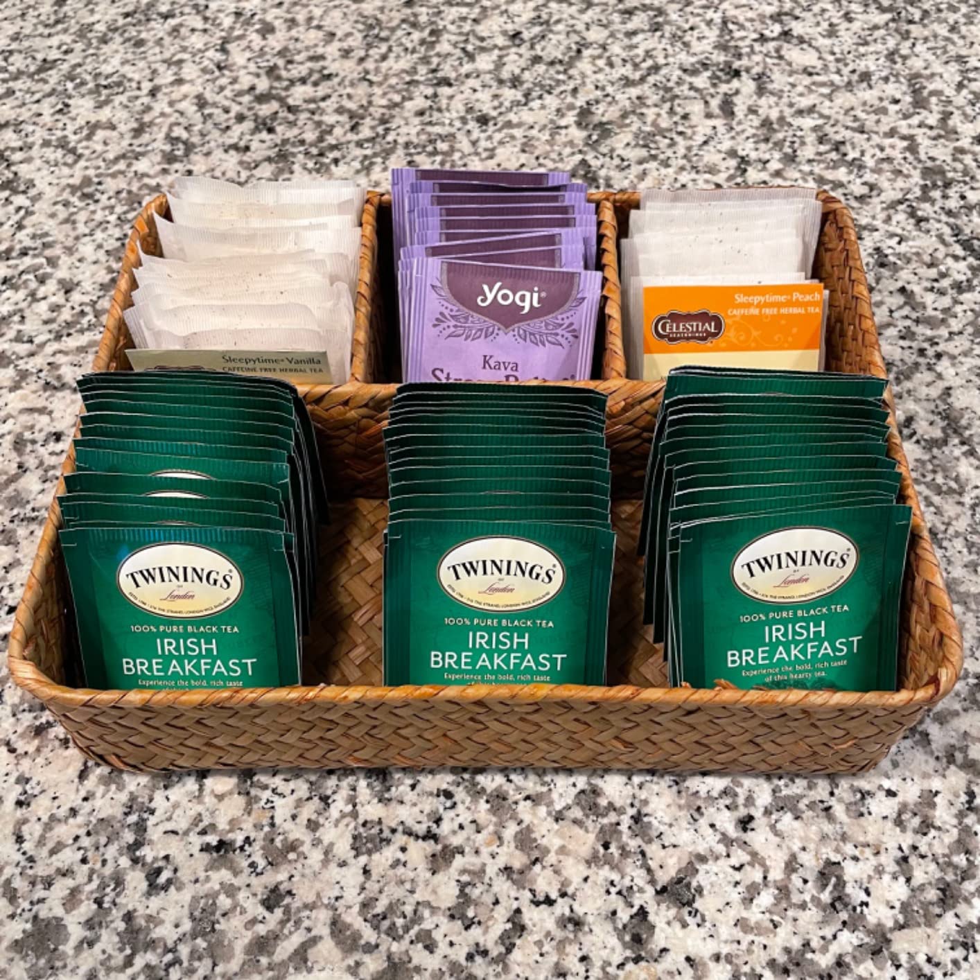YANGQIHOME coffee station organizer keeps condiments readily accessible on the counter.