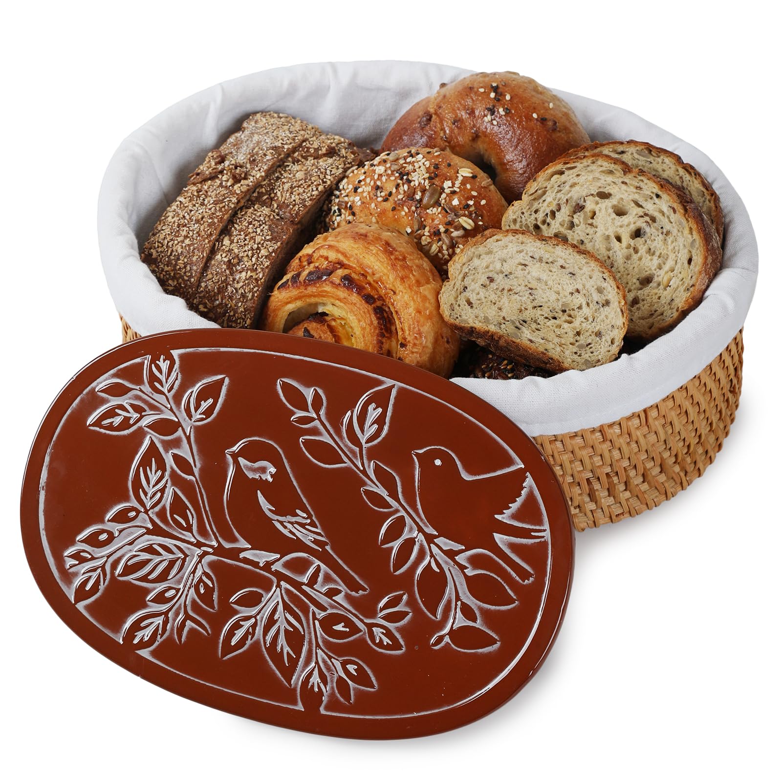 YANGQIHOME cotton lid on basket prolongs warmth during meals.