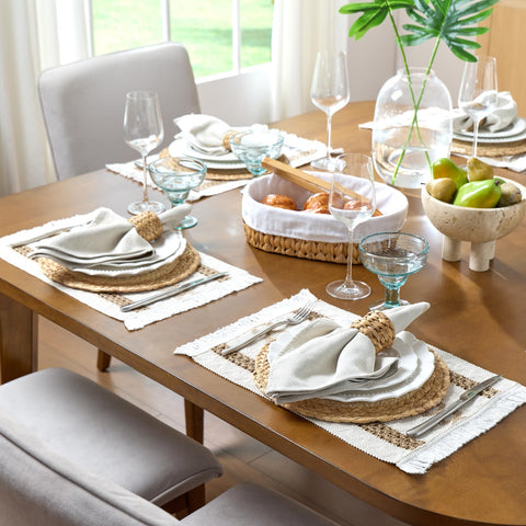 YANGQIHOME natural cotton-jute weave placemats brighten rustic meals with earthy texture