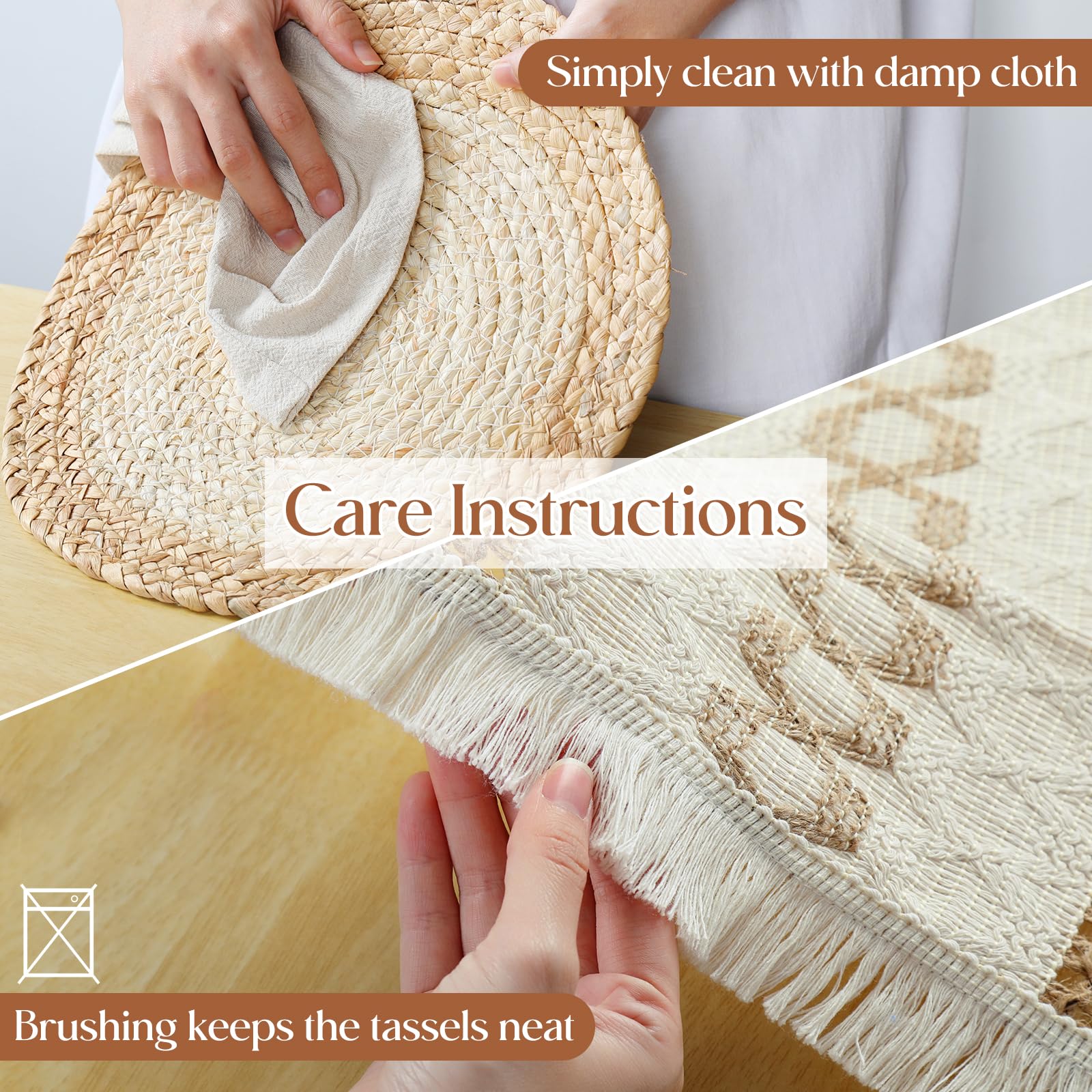 YANGQIHOME non-slip heat-resistant placemats protect surfaces during meals