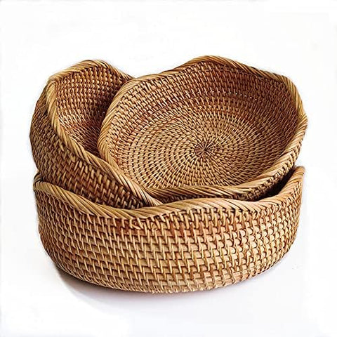 YANGQIHOME rattan bread basket medium versatile for snacks on counter