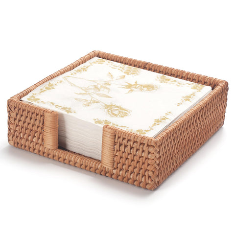 YANGQIHOME rattan napkin holder square front view showcases handcrafted durability