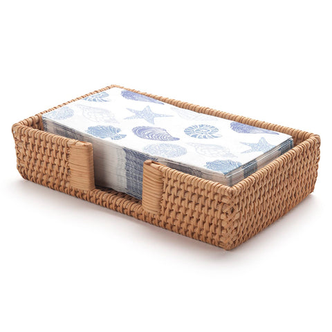 YANGQIHOME wicker napkin tray keeps napkins organized on counter or bar.