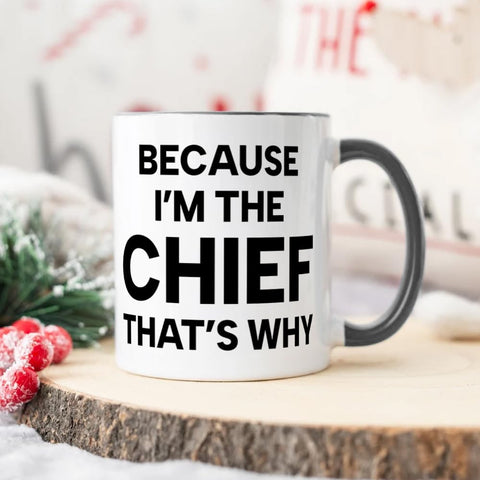 Yanprint funny chief mug microwave dishwasher safe for easy reheats and cleaning.