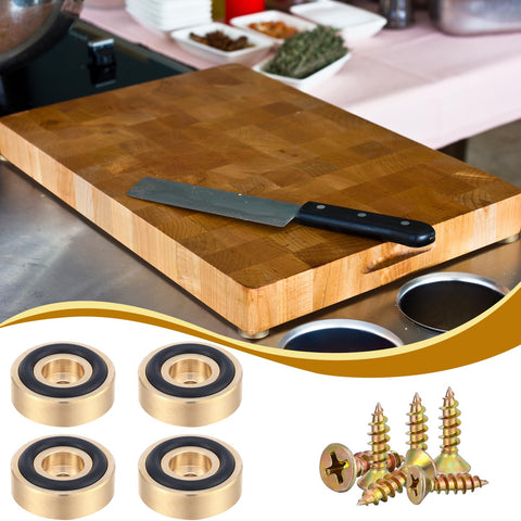 Yaocom brass-colored cutting board legs add a quaint design.