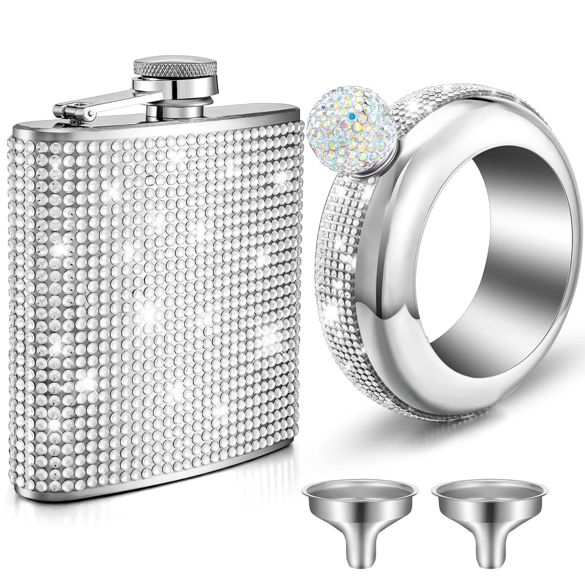 Yaomiao bangle bottle with rhinestones shines under light for stylish hydration on the go.