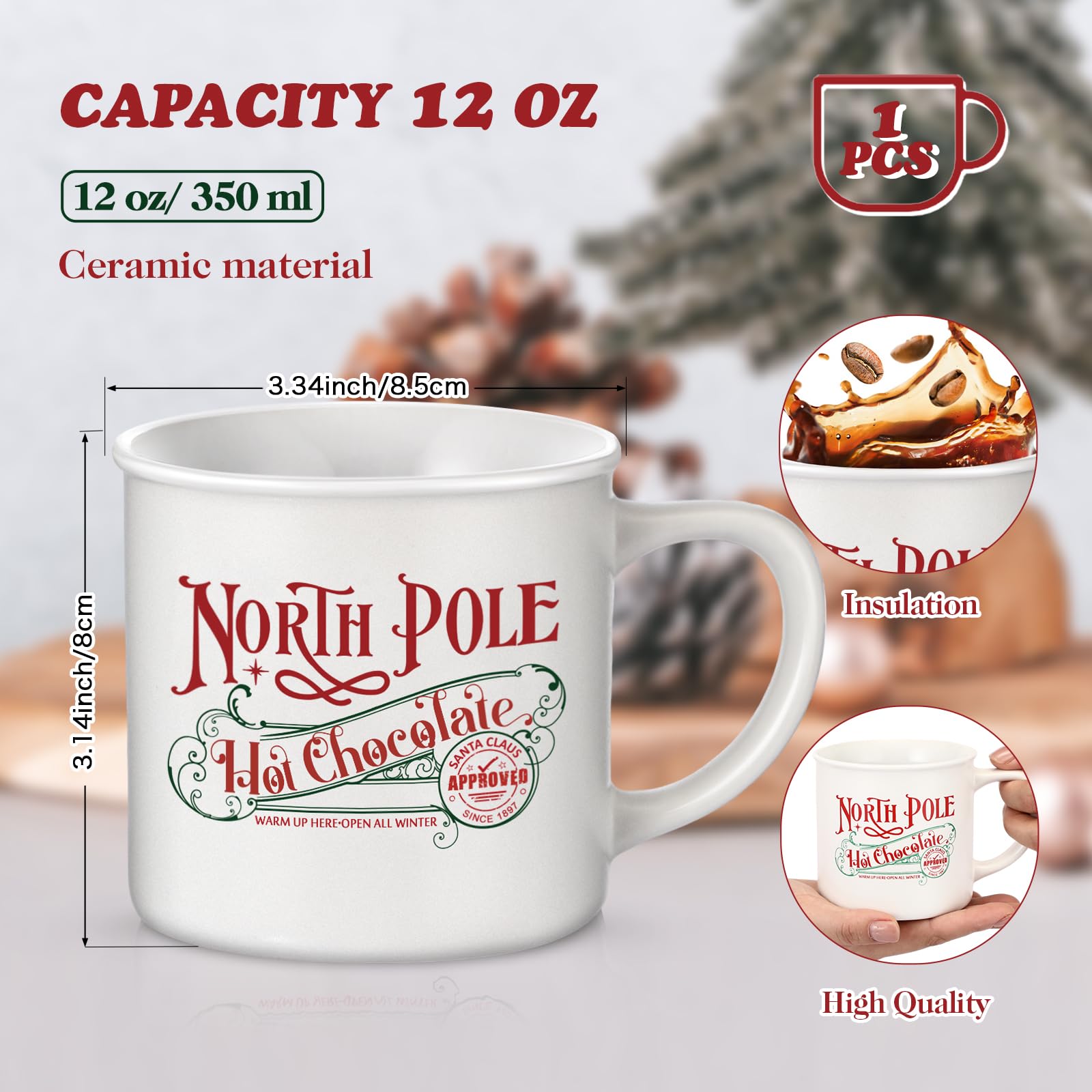 Yaomiao Christmas cup with decorative design adds festive touch to any kitchen.