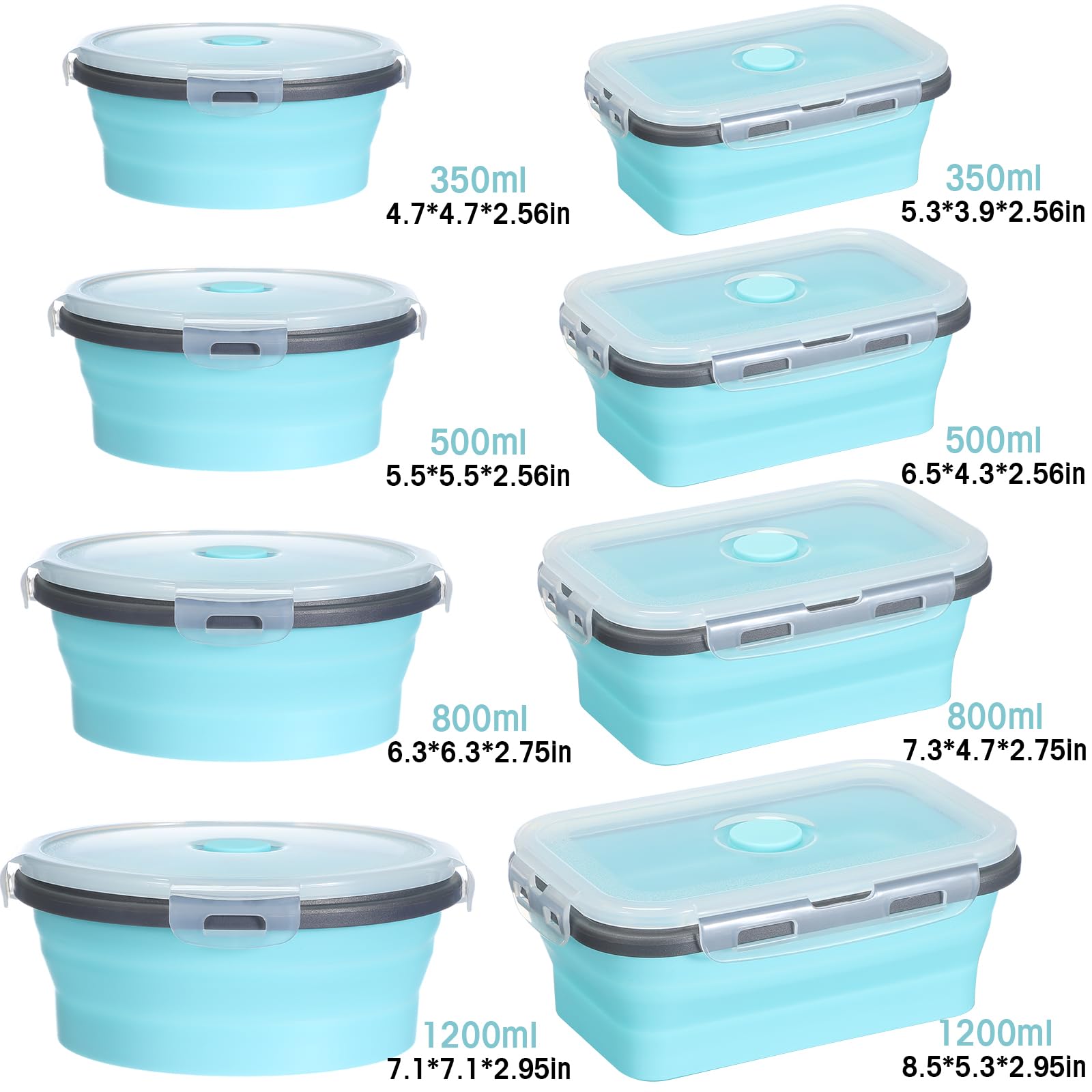 Yaomiao collapsible round bowls folded flat for lunch prep and neat cabinets
