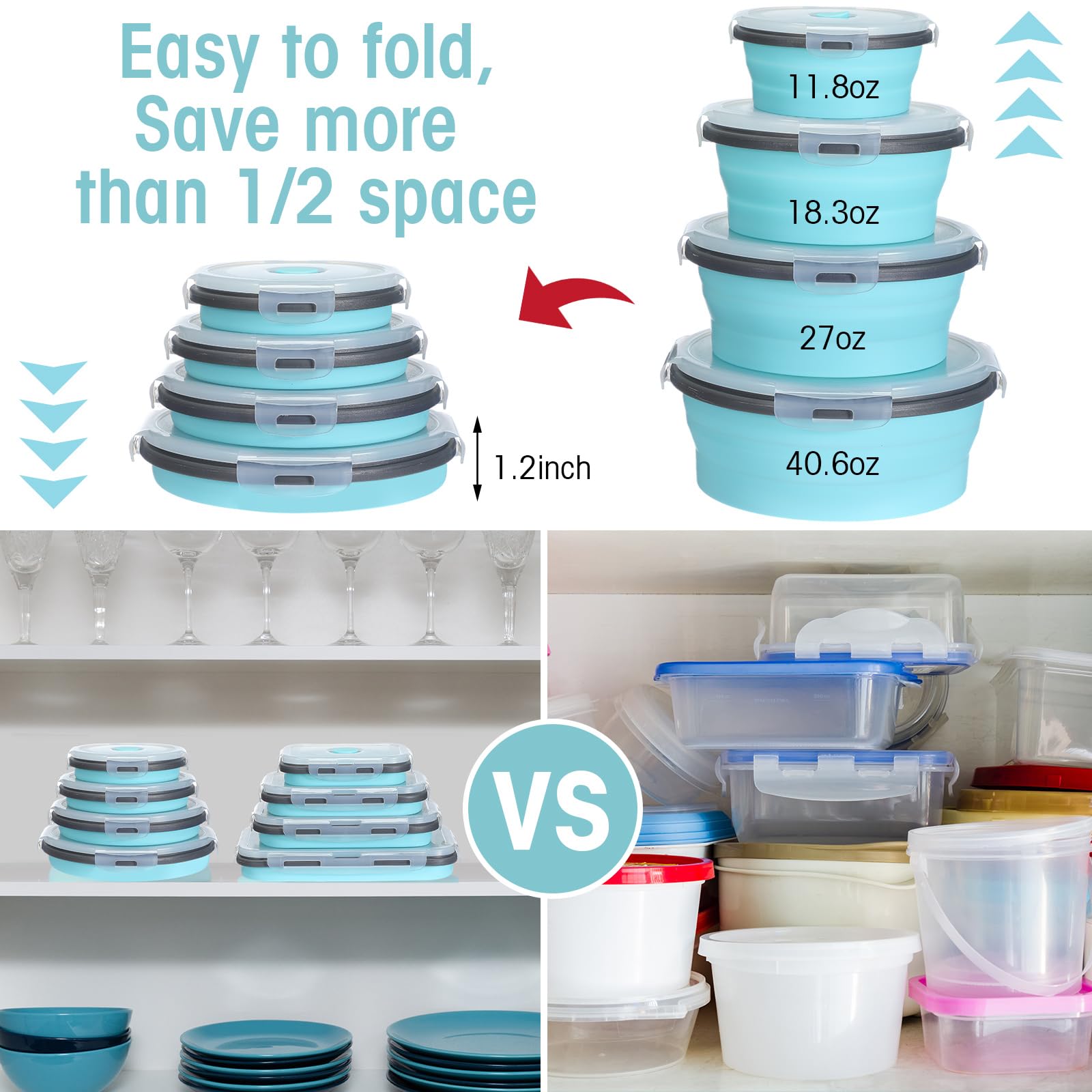 Yaomiao stackable design bowls save cabinet space and keep leftovers organized